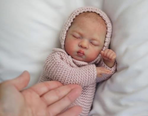 RXDOLL 12 Inch Realistic Reborn Baby Dolls Silicone Full Body Girl Mini Preemie Doll Anatomically Correct Baby Dolls That Look Real Small Babies Doll Painted Hair