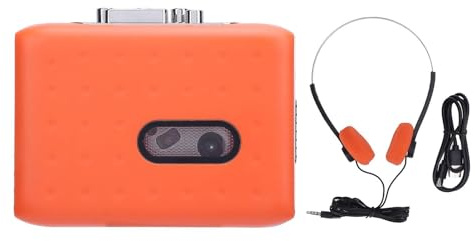 Ticfox Portable Cassette Recorder USB-C Cassette to MP3 Converter with Microphone and Headphones, Fast Forward/Rewind, Retro Tape Cassette Player with Headphone Jack for Music and Audio Books