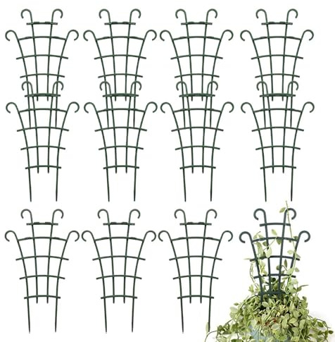Generisch Rankgitter Für Zimmerpflanzen – 25,4 X 15,5 X 3,1 cm, 12 Stück, Stapelbare Kleine Pfähle, Kletterhilfe Für Pflanzen | Für Clematis, Tomate, Gurke, Traube, Terrasse, Hof, Bauernhof, Zuh
