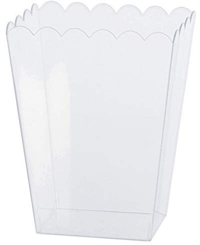 amscan Grande contenitore smerlato in plastica Trasparente, 19,5 cm, 1 Pezzo Contenedor Rectangular 15 x 12 x 19 cm Transparente, Multicolor, L