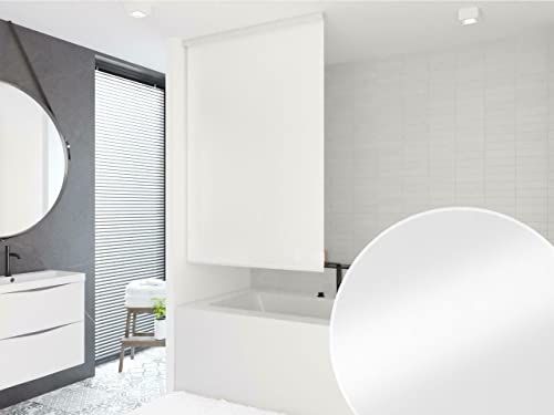 KS Handel 24 HALB-Kassetten DUSCHROLLO 4 Breiten 9 Designs ZUR Wahl DUSCHVORHANG Weiss GRAU GRÜN BLAU (160, Weiss)