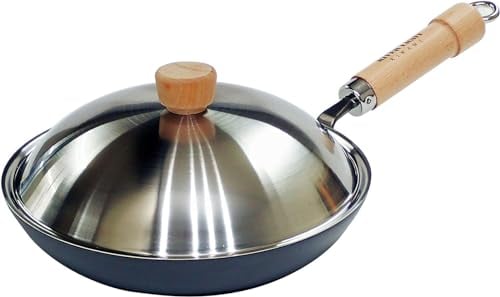 River Light Iron Frying Pan with Lid 28 cm Induction Safe Made in Japan