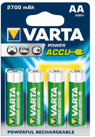 Varta Power Accu NiMH Akku AA Mignon 2700 mAh 4er Pack