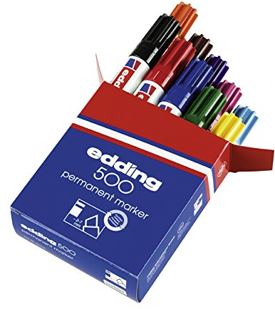 edding Permanentmarker edding 500, nachfüllbar, 2-7 mm, sortiert