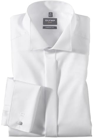 OLYMP Luxor Gala Hemd Langarm mit Klaeppchenkragen, weiss Gr. 46