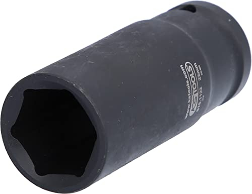 KS Tools 515.1122 - Llaves de vaso de impacto, pavonado (tamaño: hexagonal, 22 mm, 1/2)