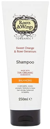 Roots & Wings Organic Balancing Sweet Orange and Rose Geranium Shampoo 250ml