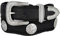 American Indian Coin Conchos Western Cowboy Gürtel Hand Laced Scalloped Leather Belt - Schwarz - 46