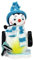 Dekohelden24 Farbenfrohe Räucherfigur Pinguin auf Eisscholle mit Schal, in Hellblau, ca. 12 cm