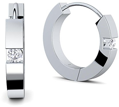 Creolen klein Silber 925 mit Zirkonia (Diamant Ersatz) für Damen inkl. Luxusetui + Creole breit klappbar kleine Ohrstecker zum klappen Kreolen Modeschmuck Ohrhänger FF149 SS925ZIFA