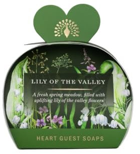 The English Soap Company Packed Guest Soaps, Moisturising Shea Butter Soaps for Face and Body, Lily of the Valley Scent 3 x 20g