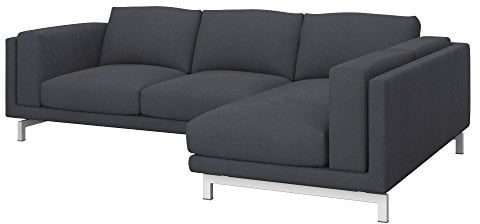 Soferia Sofabezug L Form Kompatibel Mit Nockeby 2er Sofa Mit Recamiere Rechts Ecksofaüberzug Sofaschoner Cover Kunstleder Wasserabweisend Pflegeleicht Antiallergisch Eco Leather Grau Anthrazit