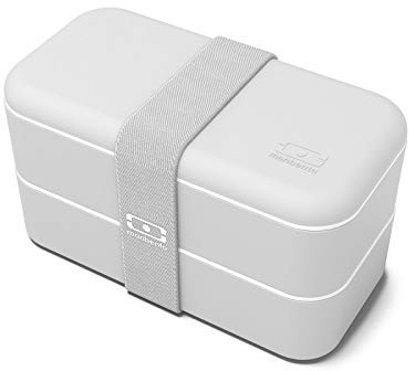 monbento - MB Original bento box gris Coton Made in France - Lunch box hermétique 2 étages - Boîte repas idéale pour le travail/école - sans BPA - durable et sûre