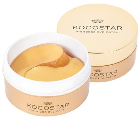 KOCOSTAR Princess Eye Patch Gold - 30 Paar Koreanische Augenpads gegen Augenringe, Falten, feine Linien mit 24K Gold, Niacinamid, Lavendelöl - Sanfte Anti-Aging-Eye Patches, Pads für alle Hauttypen