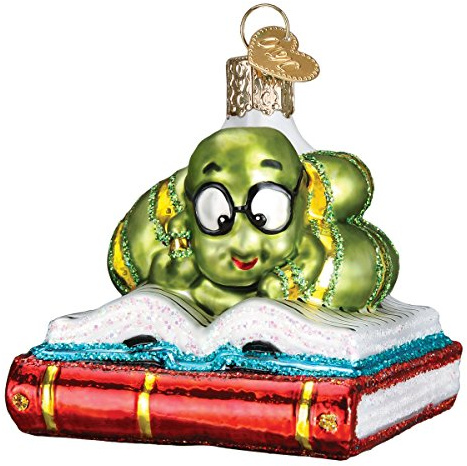Old World Christmas Bookworm Glass Blown Ornaments for Christmas Tree