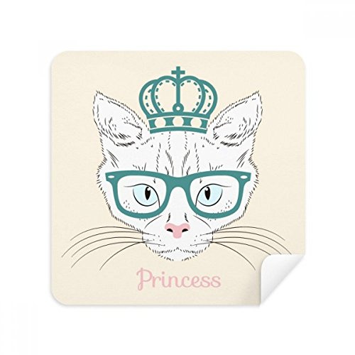 DIYthinker Crown Sunglass weiße Katze Princess Gläser Reinigungstuch Telefon Screen Cleaner Suede Fabric 2ST