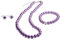Perlenkette geknotet - Perlenarmband - Perlenohrringe - Set Lila