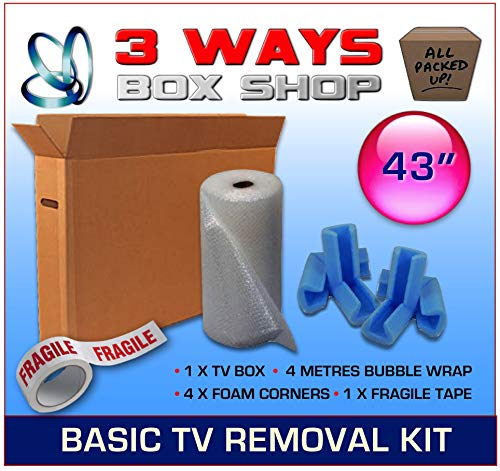 3 Ways 43 inch TV LCD Double Wall Cardboard Box Plasma Screen Picture Artwork Frame House Removal Moving Protection Kit