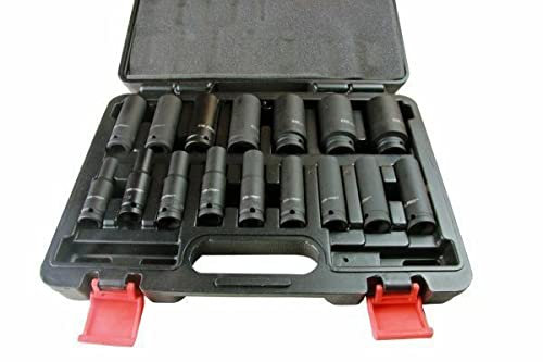US. Lot de 16 douilles à chocs profonds de 1,27 cm Dr de Bergen - 10 mm-32 mm - 6 pans - Douilles à longue portée (entièrement remarque aux US). PRO)