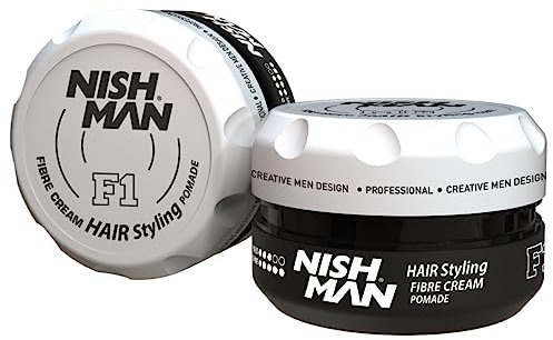 NISHMAN Haarstyling Pomade F1 - Fibre Cream 100g - Flexibler Halt und Glanz für Alle Haartypen - Lang anhaltende Textur und Definition - Einfaches Auftragen & Restyling
