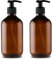Alledomain 2 PCS 300 ML / 10 oz Bouteilles de Pompe de Lotion en Plastique Rechargeables vides, shampooing crème lavante pour Le Corps Gel Douche Support de Stockage Contenant des Articles (Marron)
