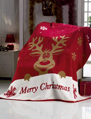 Weihnachts Kuscheldecke 150x200 Weihnachten Fleece Decke X-Mas Winterdecke Wohndecke Weiche Dicke Decke mit Weihnachtsmotiv als Sofadecke Couchdecke Überwürfe Plaid Weihnachtsdeko