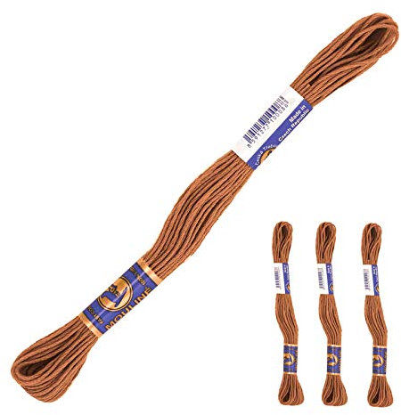 3 Docken Stickgarn je ca. 8m / Sticktwist 100% Baumwolle Stickerei verschiedene Farbwahl, Farbe :7772 nussbraun