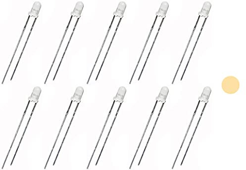 ML-Train LED 3 mm diffus mit integriertem Widerstand 5-24 V 10 Stück - Ersatz für die Steckglühlampen - Gartenbahn Spur G Zubehör (warmweiß)