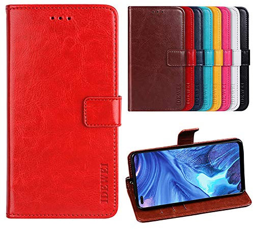 SHIEID Coque pour Wiko Power U30 Coque Porte-Monnaie Protecteur Clapet Portefeuille Cuir PU Luxe,Fermeturemagnétique,avec Fonction de Support,Phone Cases Étui pou Wiko Power U30(Rouge)