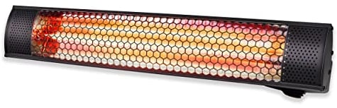 Alpina Radiateur terrasse - électrique - intérieur et extérieur - infrarouge - suspendu - 2000W, Noir