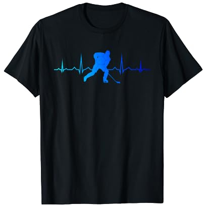Heartbeat Eishockey Fan Spieler Hockey Papa T-Shirt