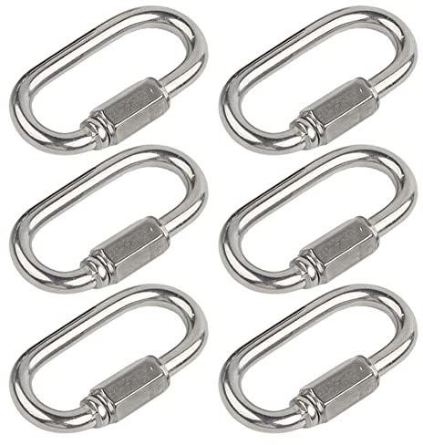 CONPHERON Edelstahl Schraubverbinder M4-M12 Kettenglied Karabiner Karabinerhaken Schraubkarabiner für Outdoor Camping Wandern Reisen
