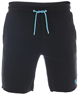 riverso Herren Sweat Short RIVMax Kurze Sweatshorts Bermuda Sommer Sport Shorts Baumwolle Schwarz XL, Größe:XL, Farbe:Black - Turquoise
