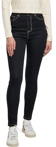 Urban Classics Damen Ladies Organic High Waist Skinny Jeans darkblue raw, 27