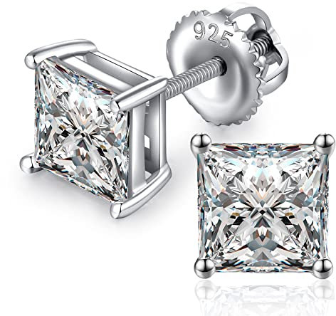 Orecchini Uomo Diamanti Zirconi Argento Diamante Orecchino Uomo Donna Con Zirconi Argento 18K Oro Placcata Orecchini Donna A Vite