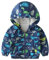 Odizli Veste demi-saison respirante pour enfant, garçon, fille, veste d'automne, veste de randonnée, coupe-vent, veste d'extérieur avec capuche, Dinosaures, 12-18 mois