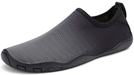 Padgene Barefoot Skin Water Shoes Socks, Men Women Quick Dry Water Sport Shoes, Unisex Aqua Shoes for Swim Yoga Beach Running Snorkeling Swimming Surf Scuba Diving Gradient Black