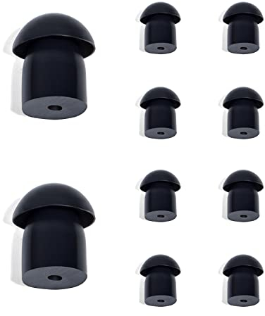 HYSHIKRA Ersatz Weichgummi Pilzkopfhörer Ohrstöpsel Kompatibel für Motorola Baofeng Kenwood Yaesu Sprechfunkgerät Covert Acoustic Air Tube Ohrhörer Headset (10 Stück, Black)