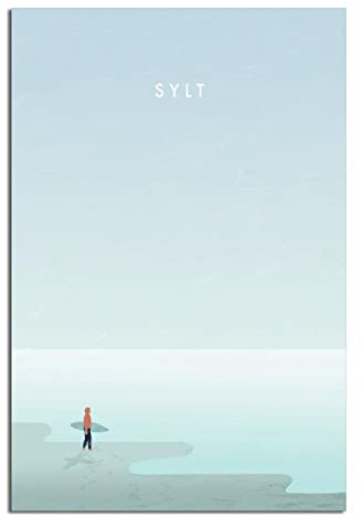YONGCAI Vintage Sylt Deutschland Reiseposter Leinwand Wand Home Room Decor Kunst Poster Gemälde Bild Druck Geschenk Poster