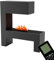 GLOW FIRE Wasserdampf Kamin MOZART (Standkamin) - Elektrokamin mit realistischen LED 3D-Flammen, Knistereffekt & Fernbedienung, 110x120x35 cm - Opti-Myst 500 Elektro Kamin, Grau