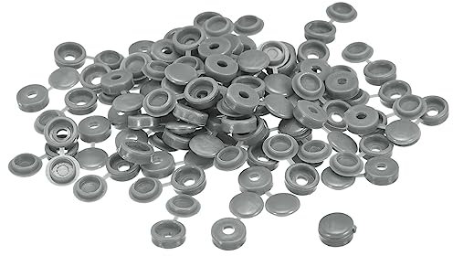 sourcing map Lot de 100 cache-vis à charnière de 3 mm en plastique pour vis M1 M2 M3, gris