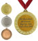 Personalisierte Medaille aus Metall in Gold, Silber & Bronze Farbe, mit Wunschtext, Foto und Logo (mit Halsband, Gold)
