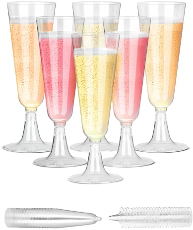45 Bicchieri da Champagne da 160ml Flute da Champagne in Plastica Trasparenti Bicchieri Riutilizzabili da Vino Champagne Aperitivo Spumante per Feste di Anniversario, Compleanni, Matrimoni, Natale