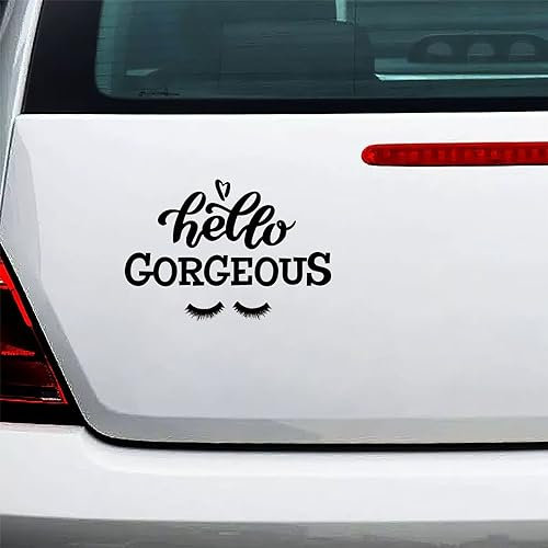 Yelolyio Hello Gorgeous Aufkleber, Vinyl-Aufkleber, Zitat, Aufkleber, Tumbler-Aufkleber, Vinyl-Aufkleber für Autos, LKWs, Fenster, Wände, Laptops, 15,2 cm