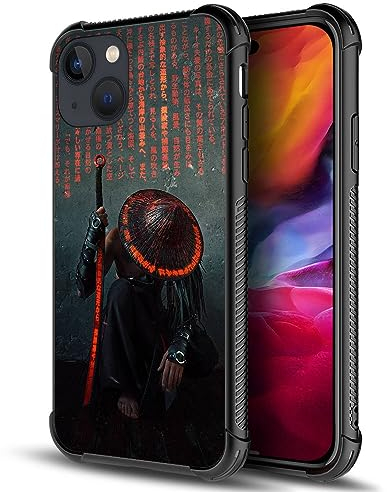 Kompatibel mit iPhone 13 Hülle, Samurai-Muster für Jungen und Herren, kratzfeste, stoßfeste Schutzhülle für iPhone 13, 15,5 cm (6,1 Zoll)