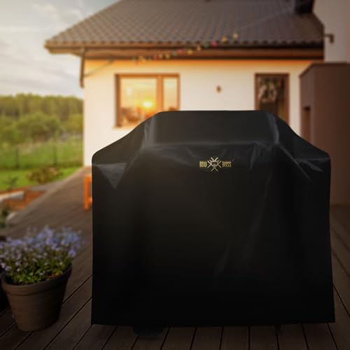 BBQ#BOSS Premium Grillabdeckung, Größe L 152x71x112 cm, aus Oxford-Stoff, Reißfest, Heavy Duty Outdoor BBQ Abdeckung, Gasgrill Abdeckhaube Wetterfest, Grill Schutzhülle Wasserdicht, Grillhaube Cover
