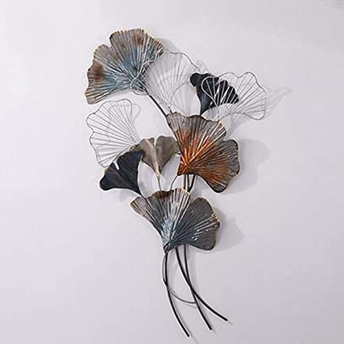 CINASA Wanddekoration, große Metall-Wanddekoration – Kunst-Wandbehang, Metall-Wandkunst, goldenes Ginkgo-Blatt, großformatige Dekoration, Metall-Wandskulptur, Kunstdekoration