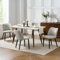 HULALA HOME Fabric Dining Chair Ergonomic, Mid-Century Modern Upholstered, Dining Chairs with Metal Legs for Dining Room, Set of 4 GRAY