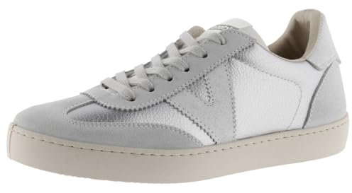 victoria Basket Berlín Ciclista Efecto Piel Metalizada & Piezas Serraje & Cordones Al Tono 1126197 para Mujer Plata 39