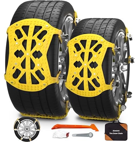 Catene da Neve per Auto, 6PCS catene neve universali per Pneumatico Grandezza 165-275mm, Versione Aggiornata si Allarga e si Addensa Facile da Installare per Auto/Camion/SUV
